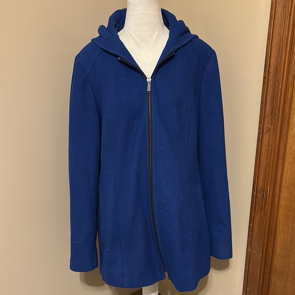 London Fog Blue Trench Coat - Picture 3 of 5